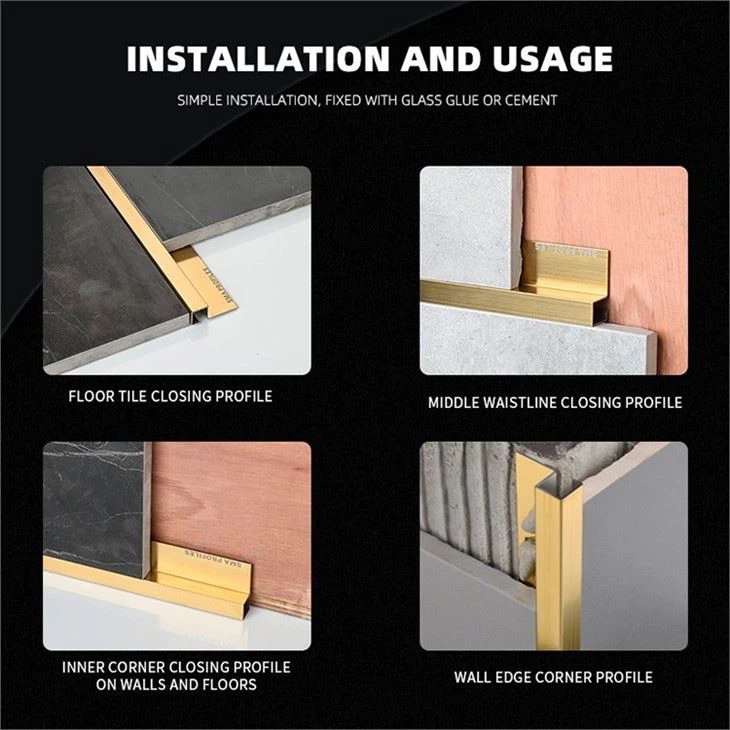 gold tile trim 10mm