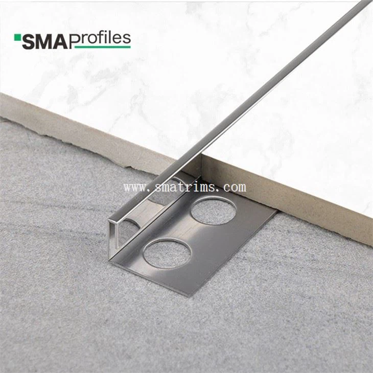 corridor floor stainless tile trim